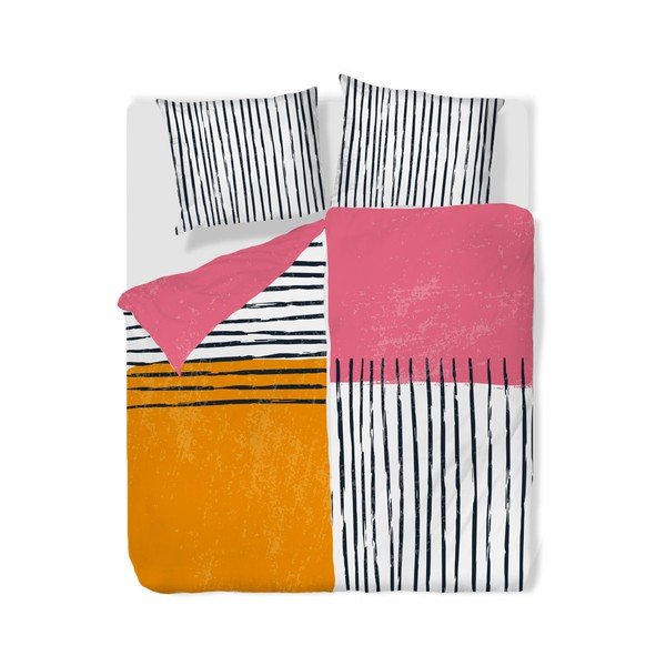 Vienguļamā gultas veļa no kokvilnas satīna 140x200 cm Black Stripes in Colors – Butter Kings-image-3