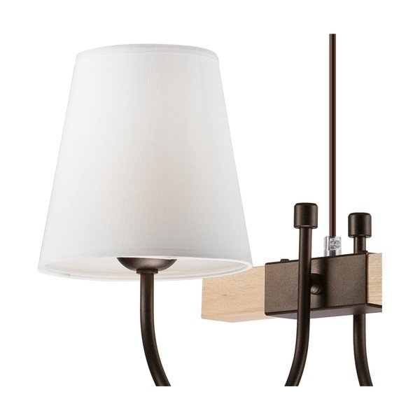Tumši brūna piekaramā lampa ar auduma abažūru ø 15 cm Julietta – LAMKUR-image-4