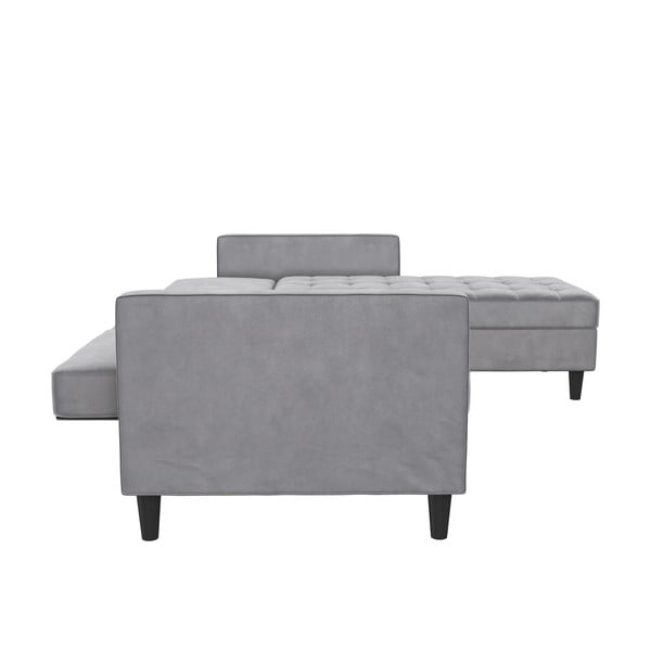 Gaiši pelēks samta stūra dīvāns Presley – Støraa-image-4