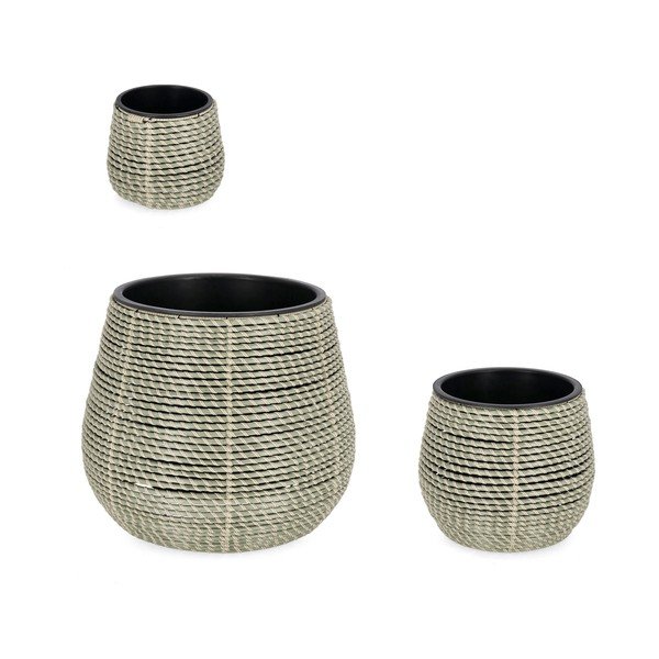 Plastmasas/mākslīgās rotangpalmas puķu podi (3 gab.) ø 45 cm Thanh – Bizzotto-image-1