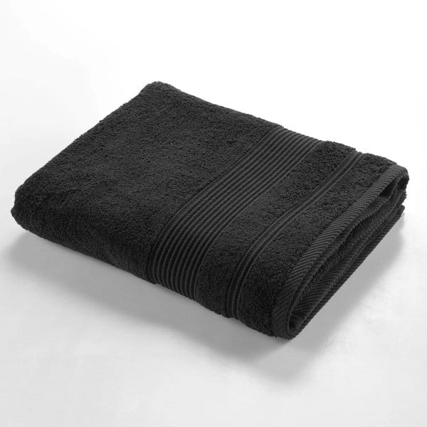 Melns frotē kokvilnas dvielis 90x150 cm Tendresse – douceur d'intérieur