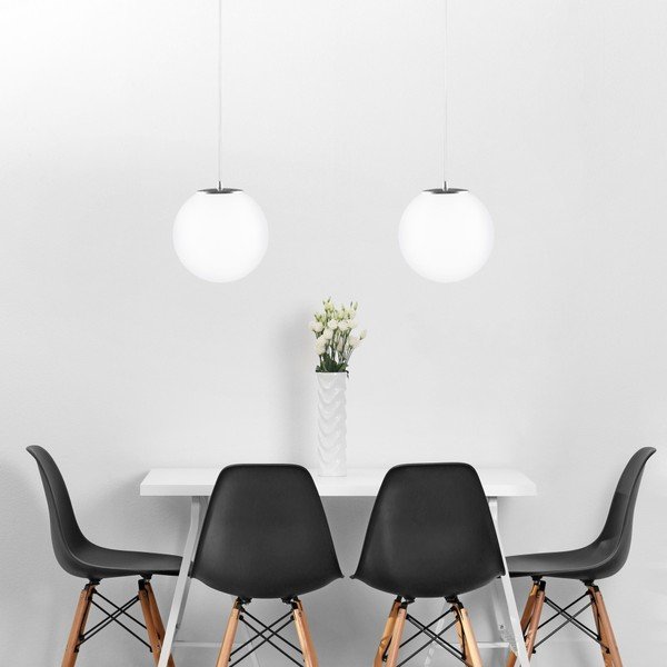 Balta un sudraba dubultā piekaramā lampa ar baltu kabeli un baltu ligzdu Sotto Luce Tsuki, Ø 30 cm-image-1