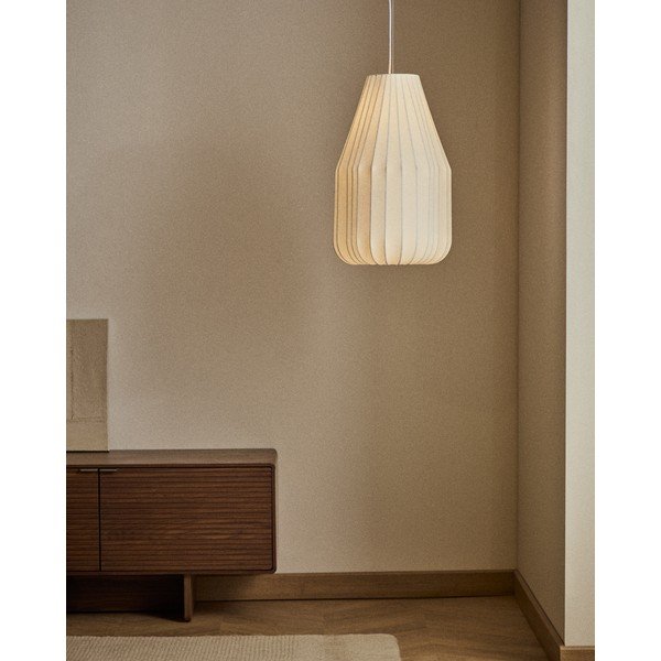 Balta griestu lampa ar auduma abažūru ø 30 cm Somar – Kave Home-image-1