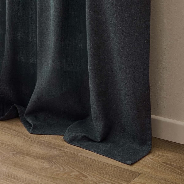 Antracīta pelēks aizkars no kokvilnas maisījuma 140x240 cm Everest – douceur d'intérieur-image-4