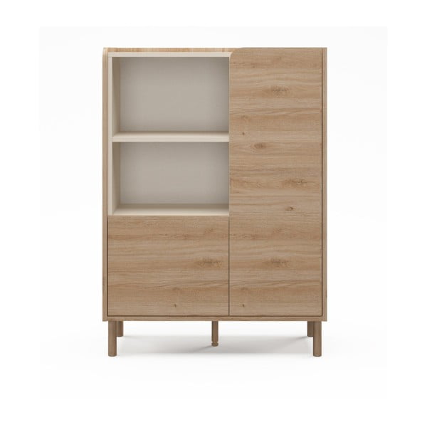 Dabīga toņa skapītis ar ozolkoka imitāciju 90x125x40 cm Monza – Marckeric