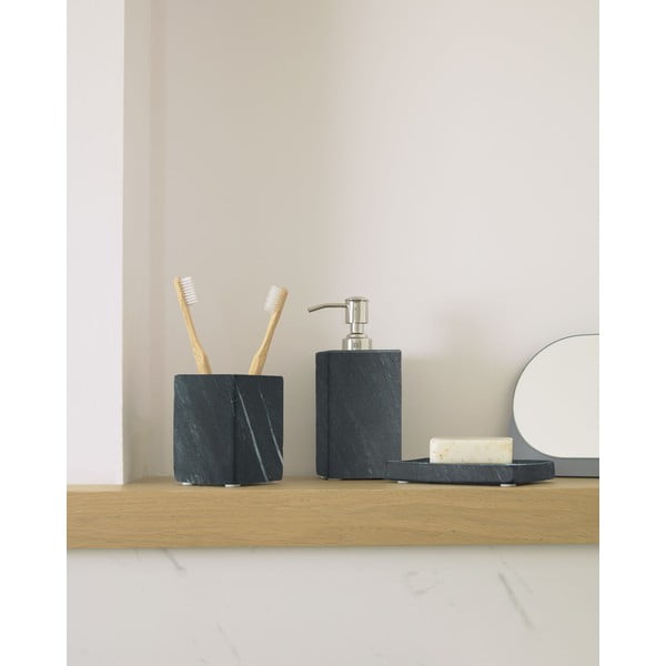 Tumši pelēks marmora ziepju dozators 200 ml Aixa – Kave Home-image-1