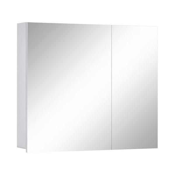 Balts sienas skapītis vannas istabai ar spoguli Støraa Wisla, 80 x 70 cm