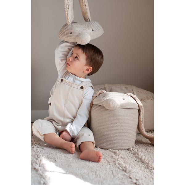 Krēmkrāsas tekstila bērnu rotaļlietu grozs ø 25x30 cm Rita the Rabbit – Lorena Canals-image-2