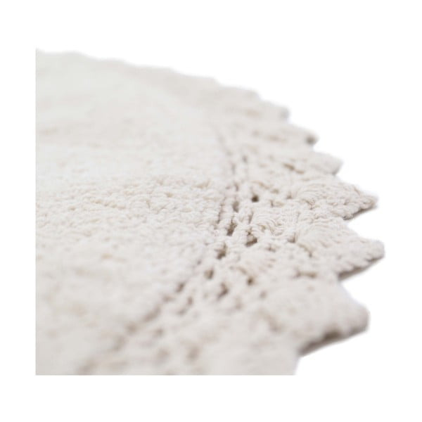 Krēmkrāsas ar rokām darināts paklājs Nattiot Perla, ø 110 cm-image-3
