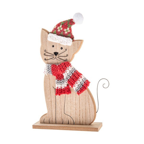 Koka Ziemassvētku figūriņa (augstums 29 cm) Cat – Dakls
