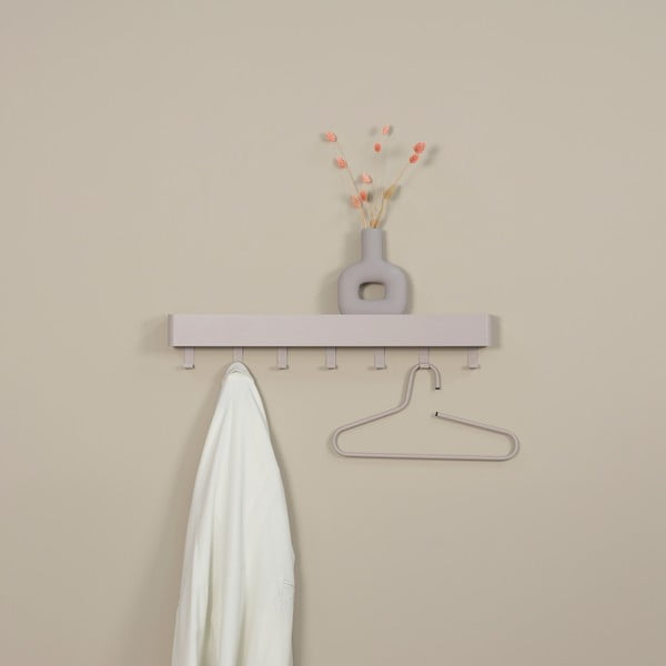 Pelēkbrūns metāla sienas pakaramais ar plauktu 72 cm Dax Play – Spinder Design-image-4