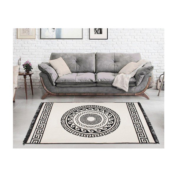 Bēši melns divpusējs paklājs Mandala, 120 x 180 cm-image-4