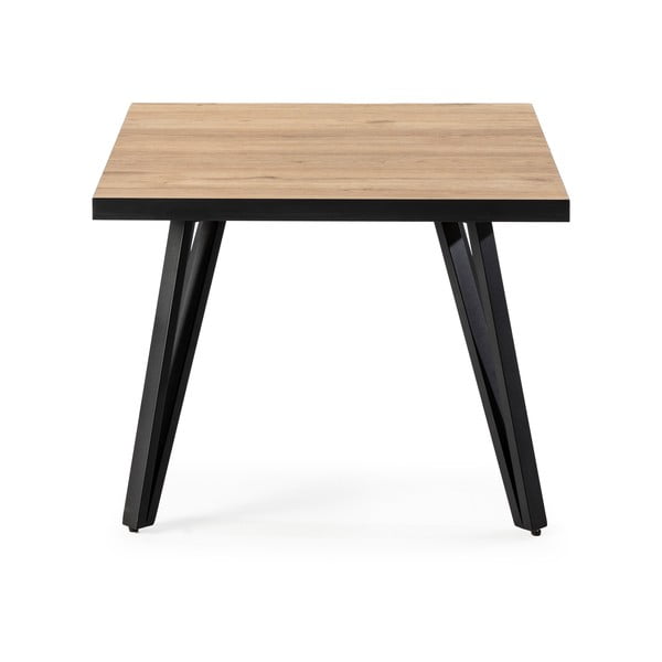 Melns/dabīga toņa žurnālgaldiņš ar ozolkoka imitācijas galda virsmu 60x60 cm Sindi – Marckeric-image-2