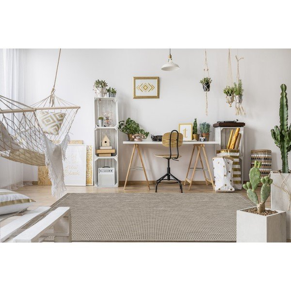 Bēšs āra paklājs Floorita Tatami, 200 x 200 cm-image-1