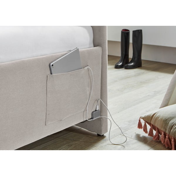 Bēša polsterēta stūra bērnu gulta bez režģa 90x200 cm Cool – Meise Möbel-image-3