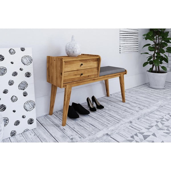 Ozolkoka sols ar atvilktnēm un gaiši pelēku sēdekli Retro – The Beds-image-1