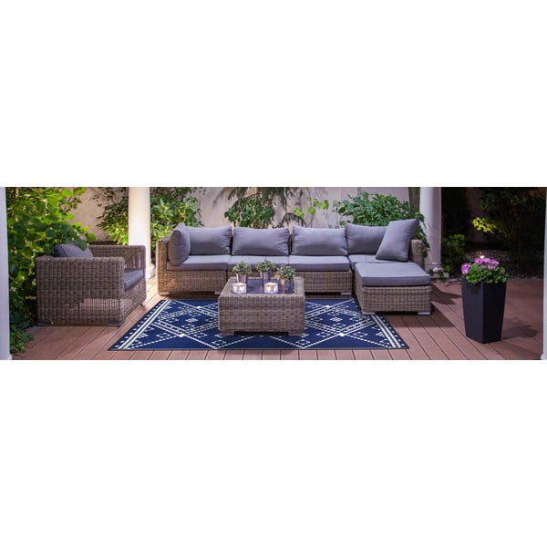 Zils un balts āra paklājs Green Decore Amber, 120 x 180 cm-image-1