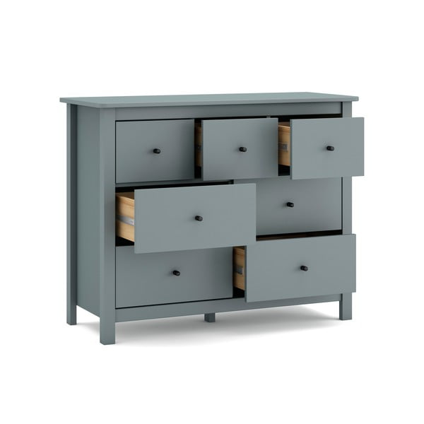 Dūmakaini zaļa priedes masīvkoka kumode 110x80x40 cm Misti – Marckeric-image-4