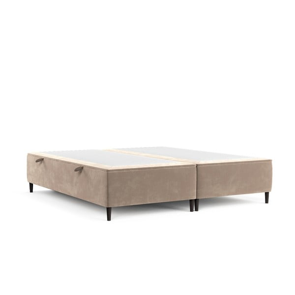 Bēša polsterēta divvietīga gulta ar veļas kasti 140x200 cm Tate – Maison de Rêve