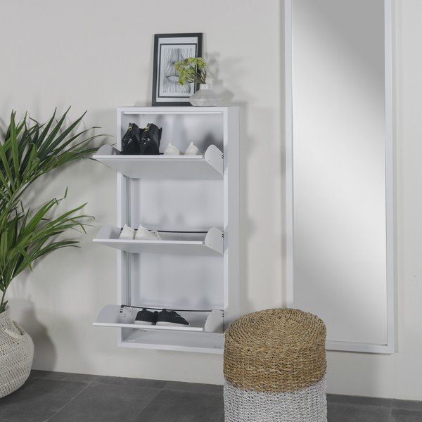 Balts metāla atverams apavu plaukts 50x103x15 cm Billy – Spinder Design-image-1