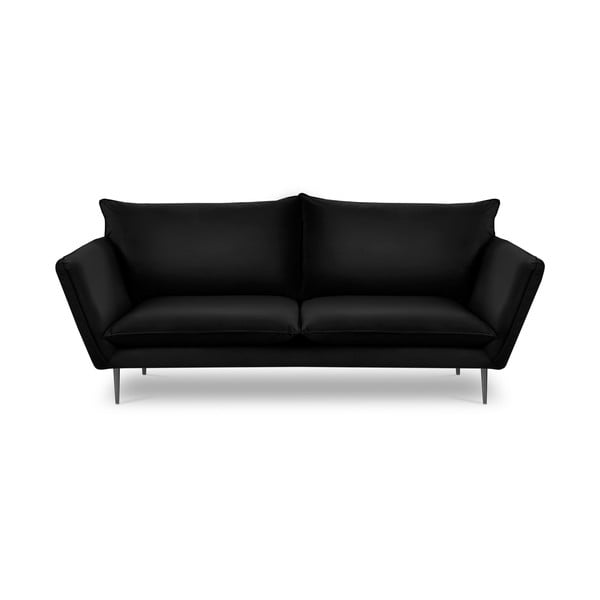 Melns samta dīvāns Mazzini Sofas Acacia, garums 225 cm
