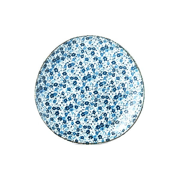 Zili balts keramikas šķīvis MIJ Daisy, ø 19 cm
