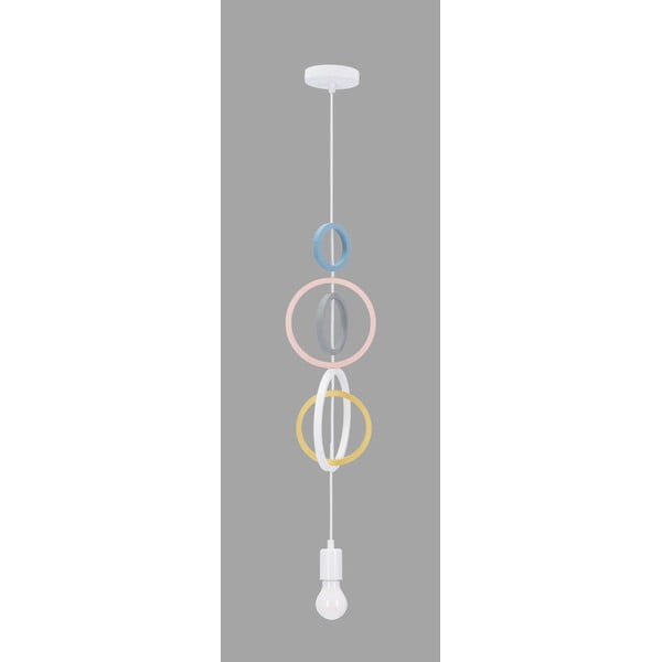 Balta/rozā bērnu lampa ar metāla abažūru Single – Candellux Lighting-image-1