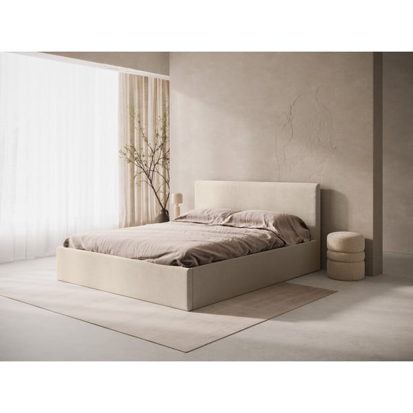 Gaiši brūns polsterēts gultas galvgalis 150,5x100 cm Remo – Micadoni -image-1