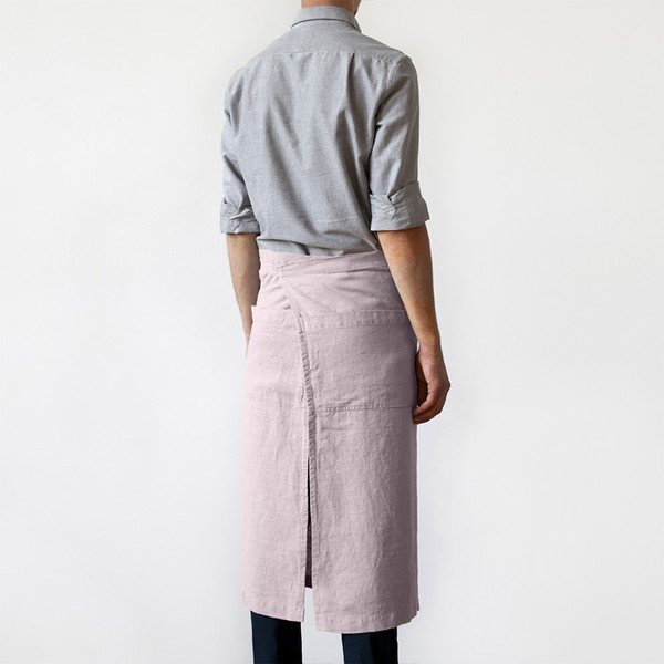 Gaiši rozā lina priekšauts Linen Tales Garcon, garums 76 cm-image-1