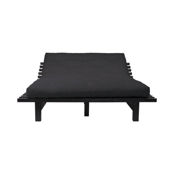 Divguļamā gulta no priedes koka ar matraci Karup Design Blues Double Latex Black Black, 140 x 200 cm-image-1
