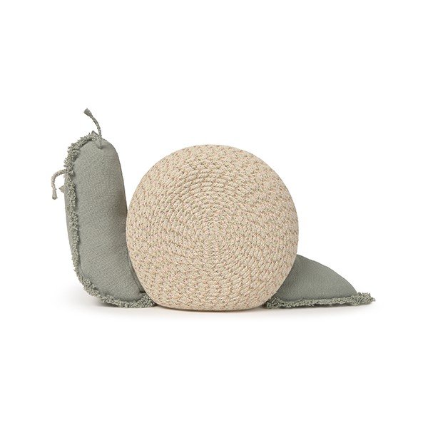 Krēmkrāsas/salvijas zaļš tekstila bērnu rotaļlietu grozs 60x24x30 cm Big Snail – Lorena Canals