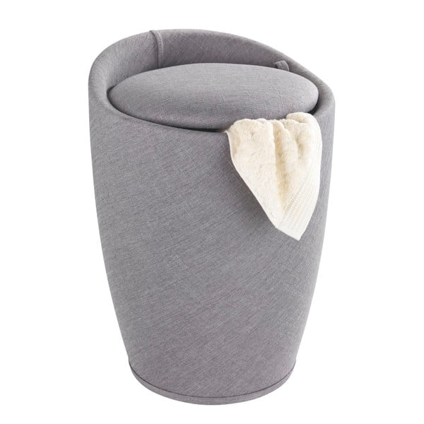 Gaiši pelēks veļas grozs un taburete Wenko Linen Look , 20 l-image-2