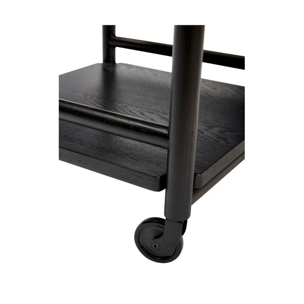 Ozola masīvkoka servēšanas galdiņš uz riteņiem 40x40 cm Norm – Hübsch-image-2