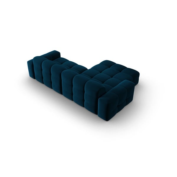 Tumši zils samta stūra dīvāns (kreisais stūris) Kendal – Micadoni Home-image-4