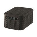 Tumši brūna plastmasas uzglabāšanas kaste ar vāku 20x29x14 cm Style – Curver