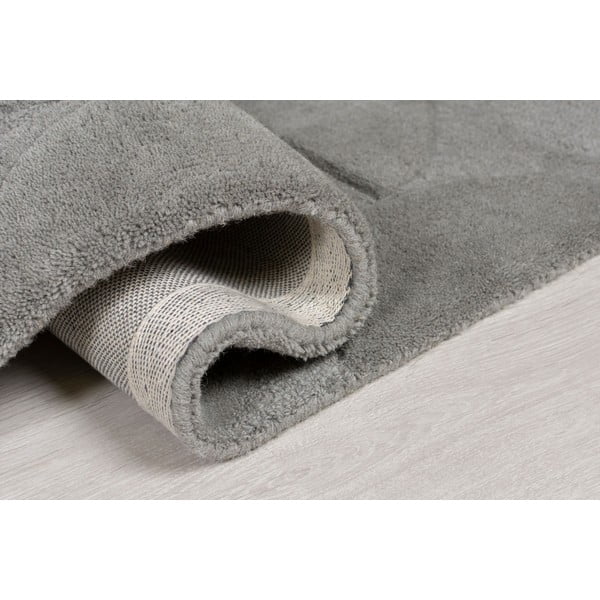 Pelēks apaļš vilnas paklājs ø 160 cm Gigi – Flair Rugs-image-4