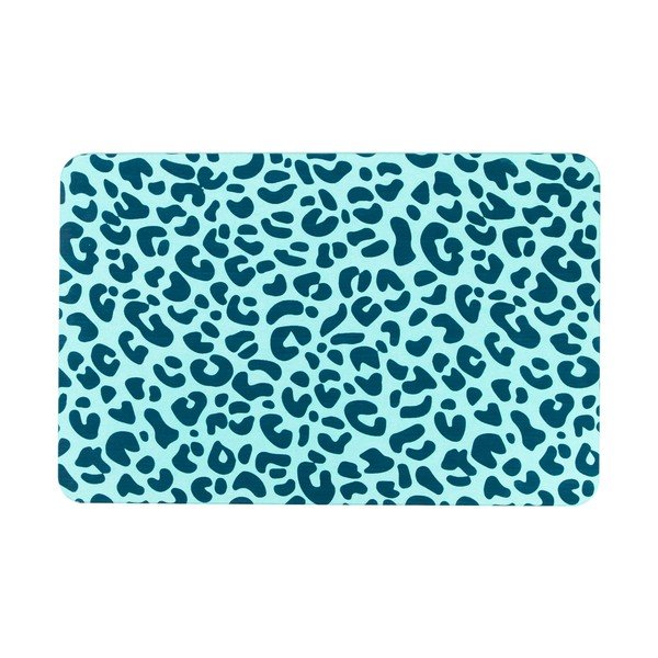 Gaiši zils vannas istabas paklājs 39x60 cm Leopard – Artsy Doormats