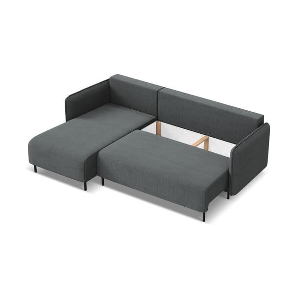 Tumši pelēks salokāms/ar uzglabāšanas vietu stūra dīvāns (ar kreiso stūri) Luana – Makamii-image-4
