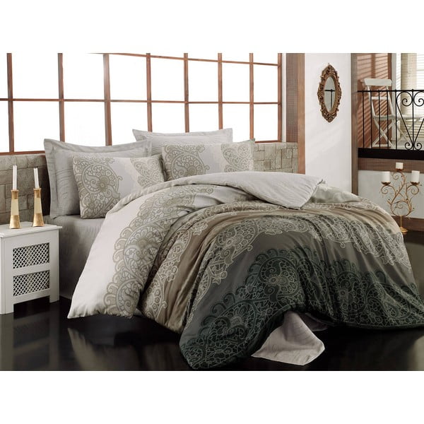 Kokvilnas gultasveļas komplekts divguļamai gultai Safiye, 200 x 220 cm