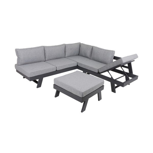 Pelēks alumīnija dārza atpūtas komplekts 4 personām Donna – Garden Pleasure-image-4