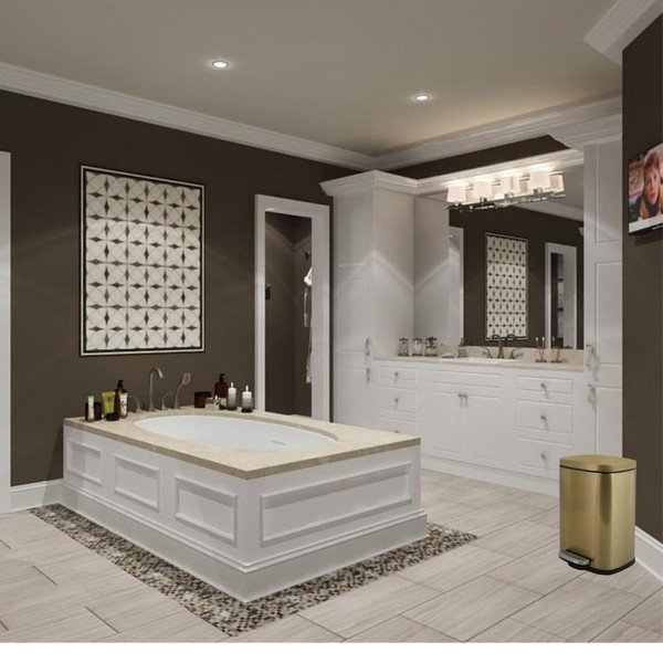 Matētas zelta krāsas tērauda atkritumu tvertne ar pedāli 5 l   Akira – Spirella-image-2