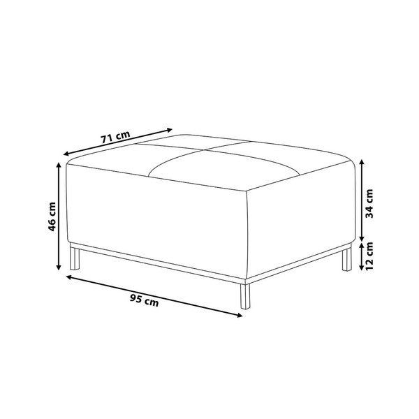 Gaiši pelēks Monobeli Rachel otomāns, 71 x 95 cm-image-1