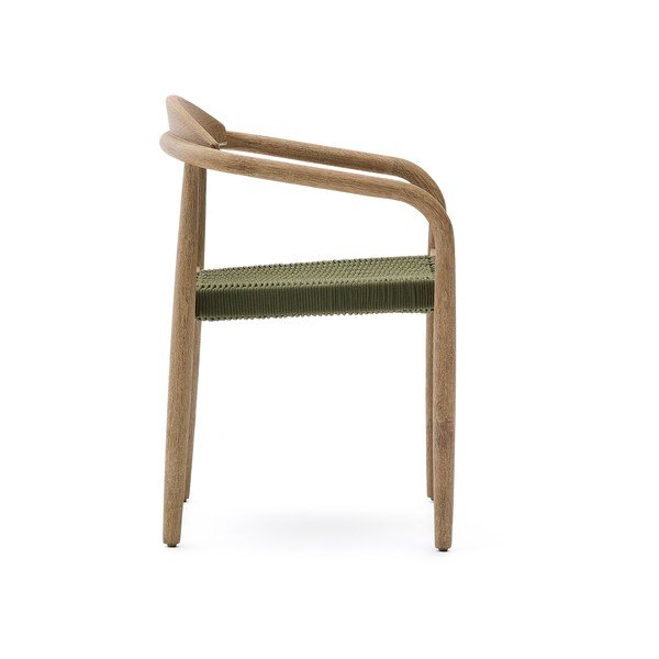 Zaļš/dabīga toņa masīvkoka ēdamistabas krēsls Nina – Kave Home-image-3