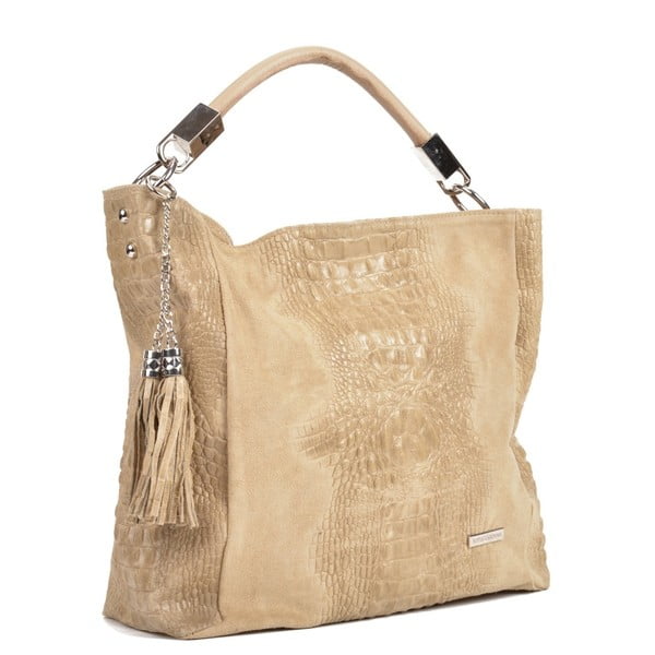 Brūnas un bēšas ādas rokassomiņa Sofia Cardoni Manu-image-2