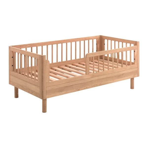 Dabīga toņa ozola masīvkoka bērnu gultiņa 70x140 cm Forrest – Vipack