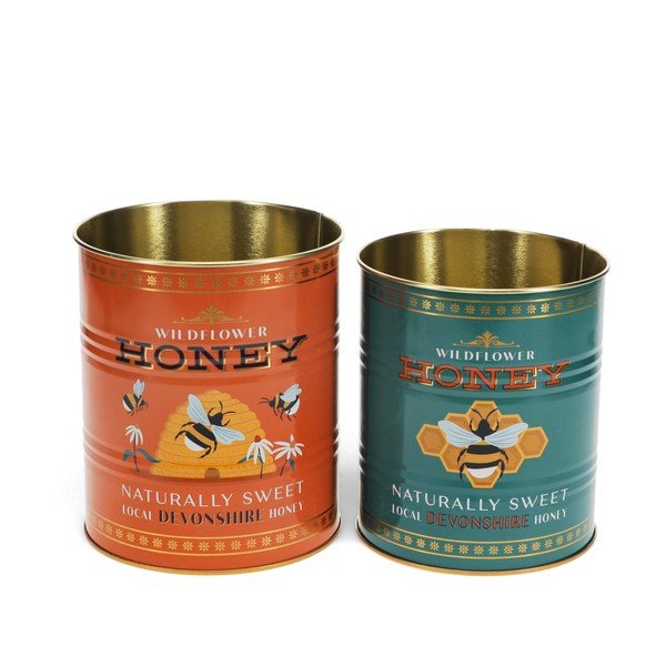 Dekoratīvas alvas uzglabāšanas kastes (2 gab.) ø 11x13 cm Honey – Rex London