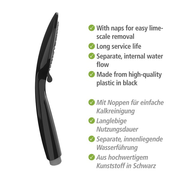 Melns nerūsējošā tērauda dušas komplekts 66cm Young – Wenko-image-4