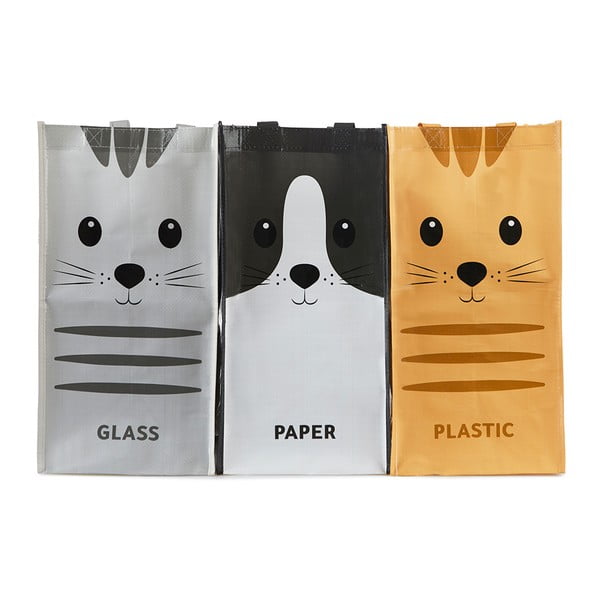 Atkritumu šķirošanas plastmasas maisi (3 gab.) 3x20 l Meow – Balvi