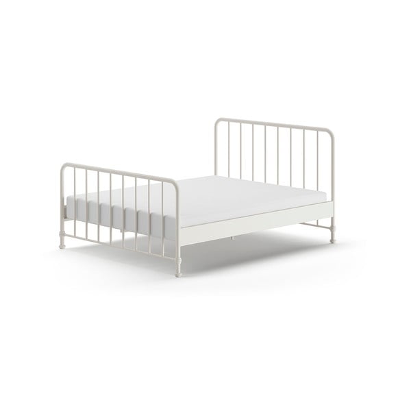 Balta metāla vienvietīga gulta ar redelēm 160x200 cm BRONXX – Vipack