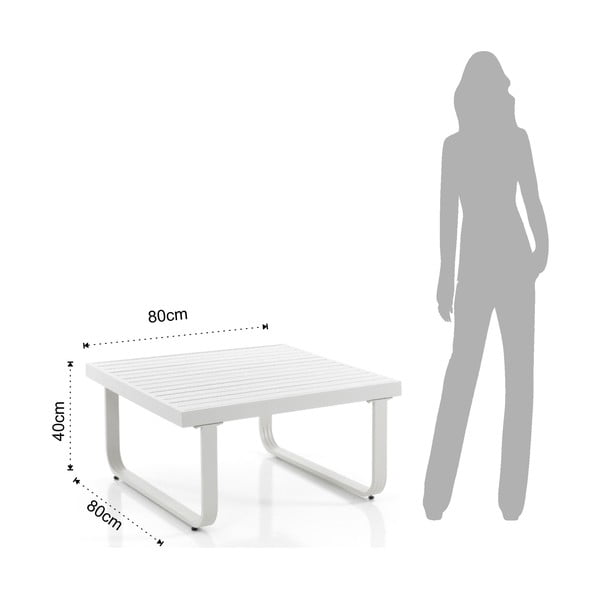 Balts alumīnija žurnālgaldiņš 80x80 cm Ischia – Tomasucci-image-1